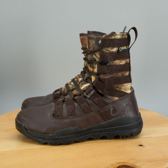 Mens 4.5 / Womens 6 - Nike SFB Gen 2 8" Gore-Tex Camo Brown Leather Lace Up Boot - Picture 3 of 8